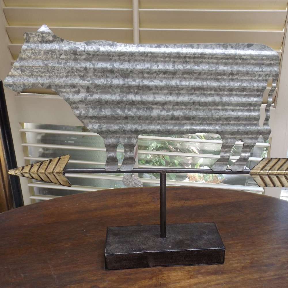 Metal table top galvanized Cow weathervane Farmhouse decor